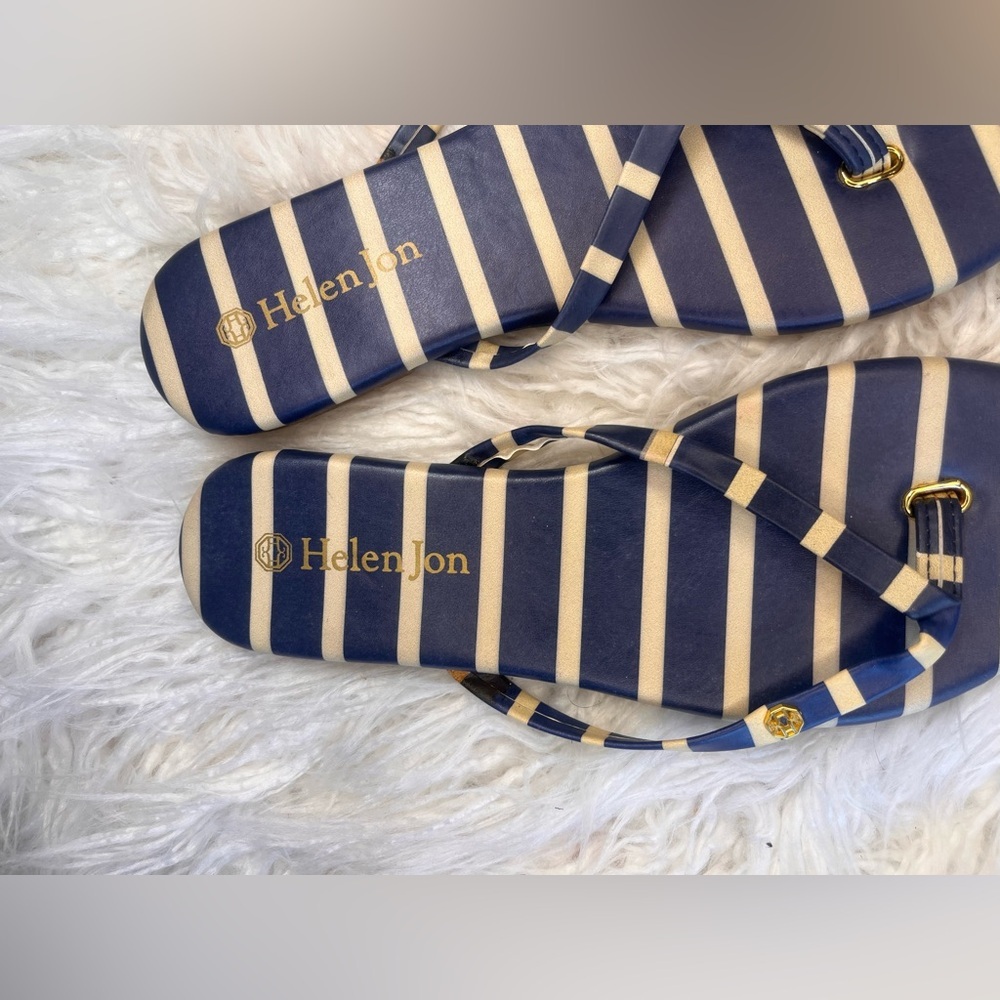 Helen Jon Blue and Tan Striped Sandals - Picture 4 of 4